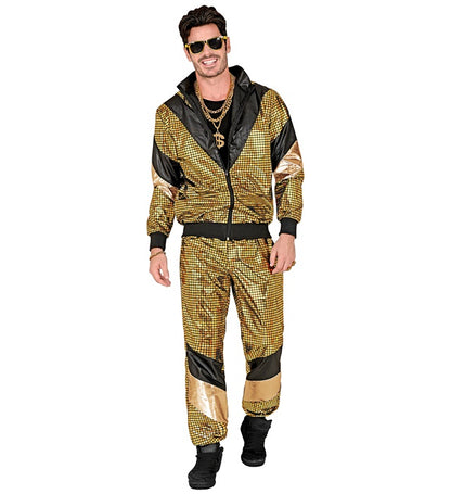 80'S Gold Reflective Shell Suit  Jacket, Pants 