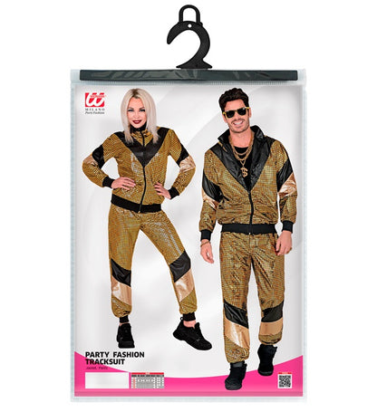80'S Gold Reflective Shell Suit  Jacket, Pants 