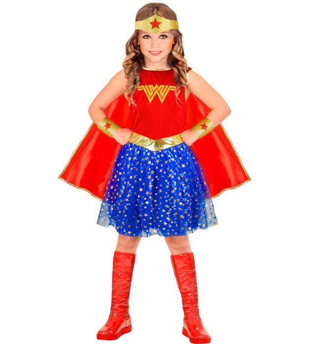 Wonder Girl  Dress With Cape, Headpiece, Cuffs 