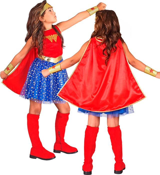 Wonder Girl  Dress With Cape, Headpiece, Cuffs 