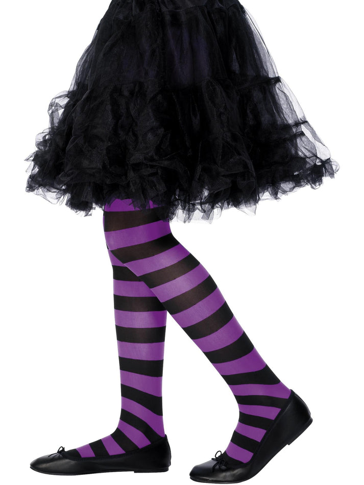 Tights Purple and Black Age 6 to 12 1
