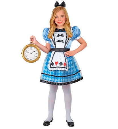 Wonderland Girl  Dress With Petticoat & Apron, Bow Headband 