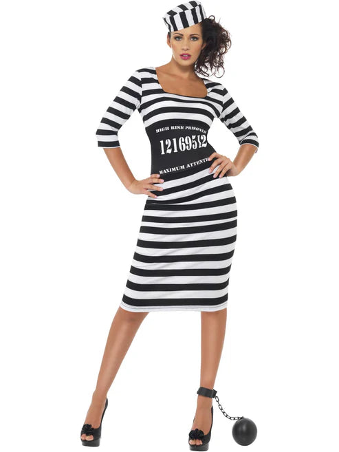 Classy Convict Costume Ladies Dress and Hat