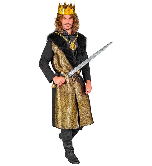 Medieval King  Coat With Vest & Medallion Necklace, Belt 