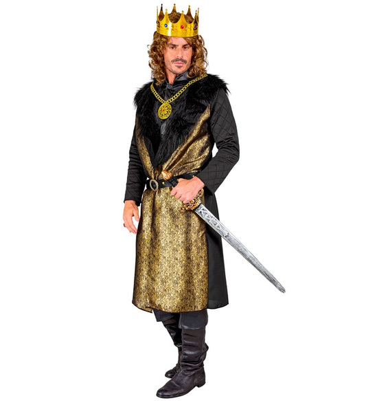 Medieval King  Coat With Vest & Medallion Necklace, Belt 