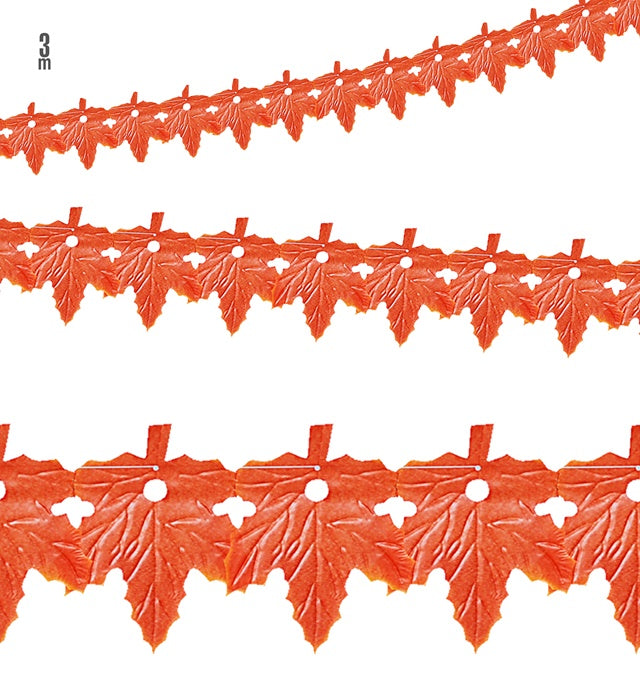 Leaf Garland 3 M - In Polyester - Suitable For Outdoor