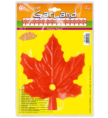Leaf Garland 3 M - In Polyester - Suitable For Outdoor