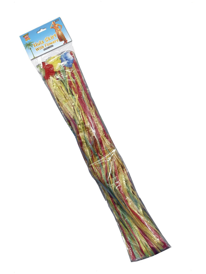 Hawaiian Hula Adult Skirt 80cm with Flowers Elasticated Waist Luau Costume