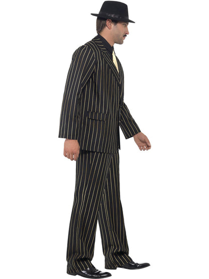 Gold Pinstripe Gangster Costume Mens Godfather Suit 2
