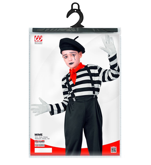 Mime  Shirt, Pants, Braces, Neckscarf, Gloves, Hat  