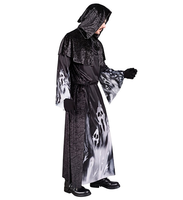Screaming Souls  Hooded Robe With Capelet, Belt 
