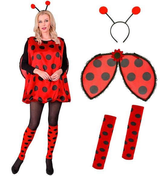 Ladybug  Dress, Leg Warmers, Wings, Antennas 