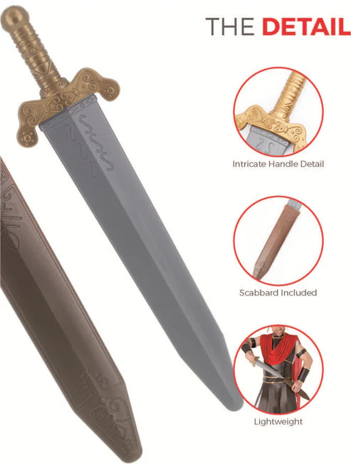 Roman Sword Plastic with Scabbard 50cm Costume Accessory