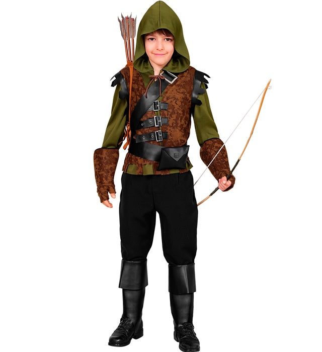 Robin Of Sherwood  Hooded Shirt With Vest, Belt Sash, Belt With Pouch, Gloves, Boot Tops 