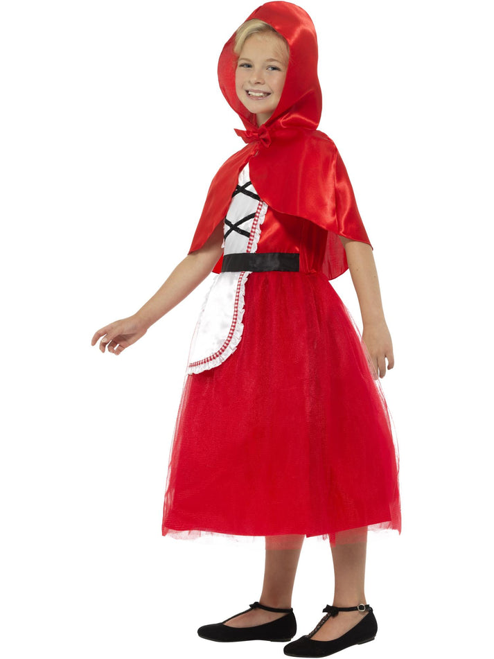 Deluxe Red Riding Hood Costume Kids Red and White Dress and Red Hood