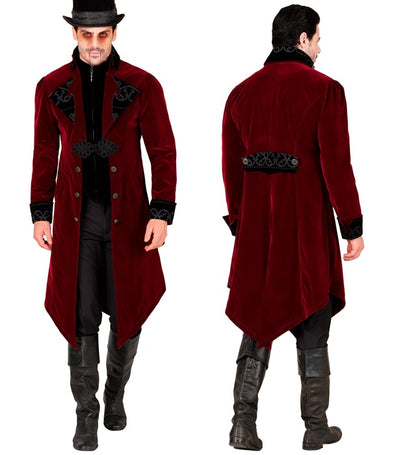 Burgundy Velvet Gothic Coat
