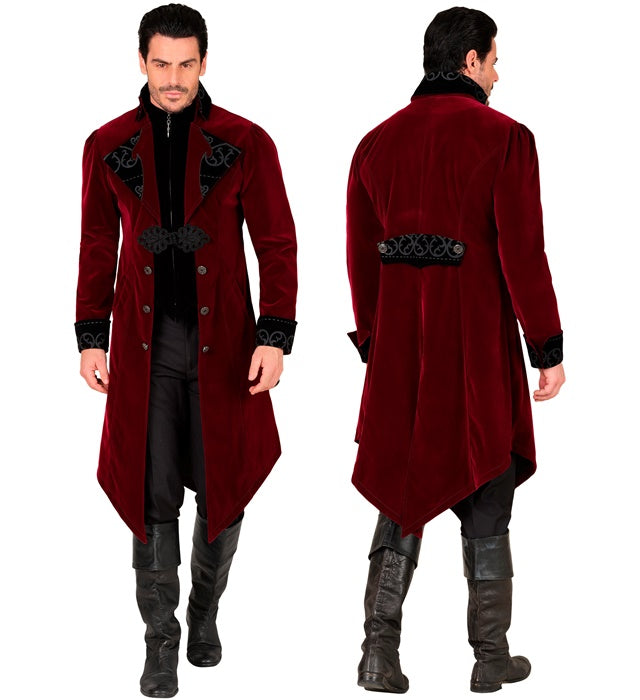 Burgundy Velvet Gothic Coat