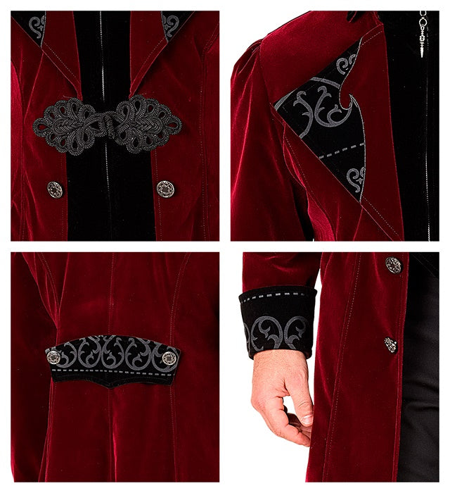Burgundy Velvet Gothic Coat