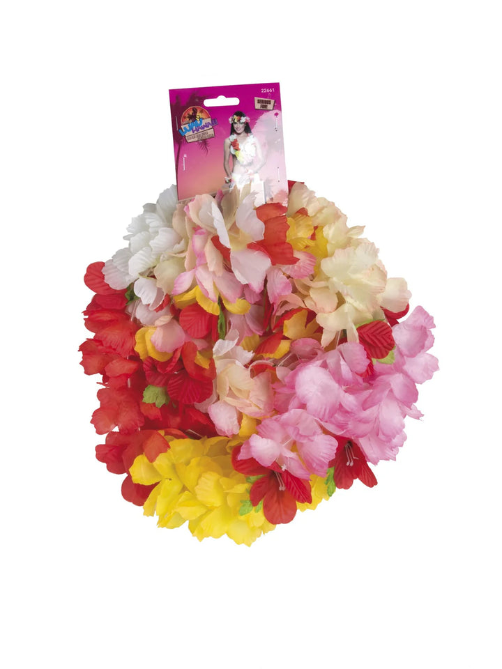 Hawaiian Set Deluxe Adult Multi Colured Garland Headband and Wristband