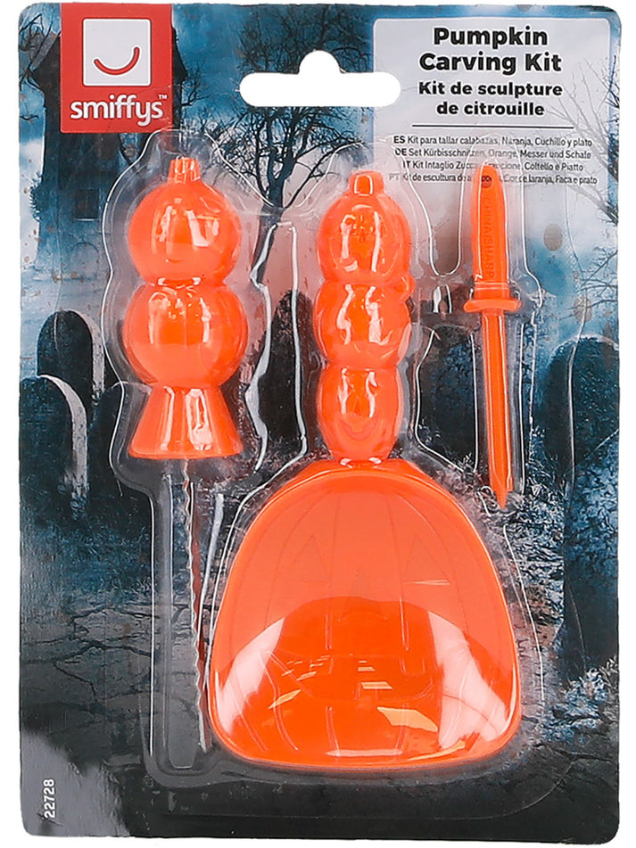Pumpkin Carving Kit Orange Knife and Dish 1