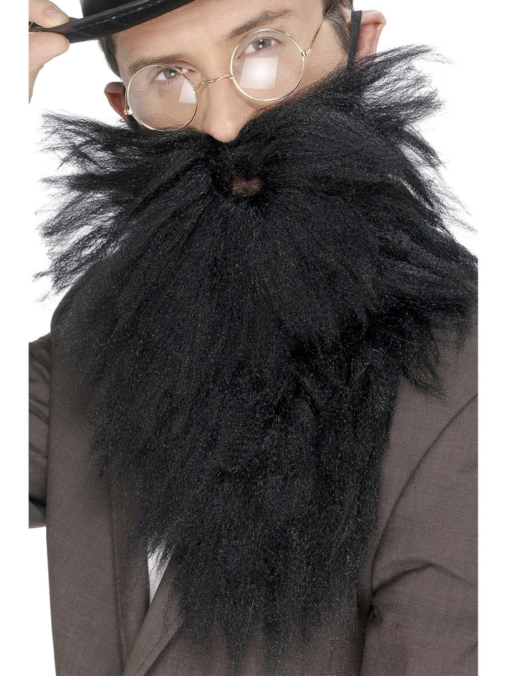 Long Beard and Tash Adult Black Instant Disguise Costume Accessory