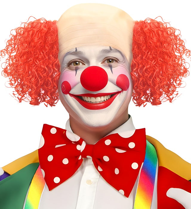 Deluxe Clown Headpiece With Red Curly Hair