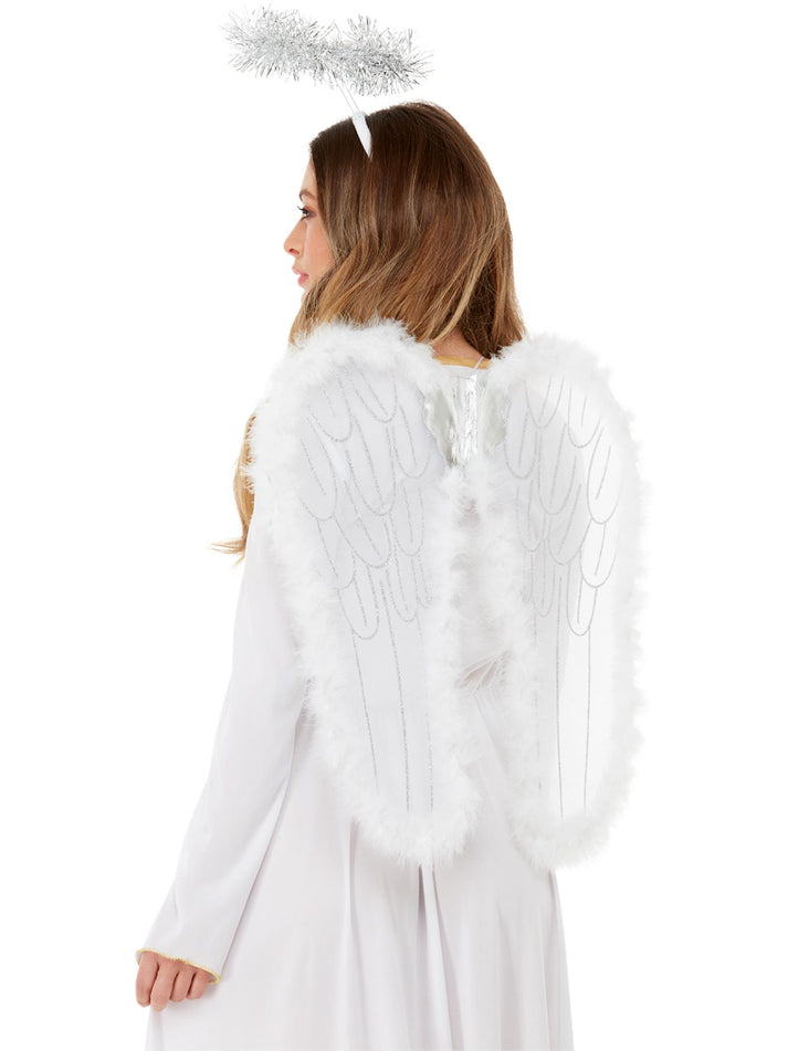 Angel Set Adult Wings Halo with Marabou White 55 by 50cm Costume Accessory 1