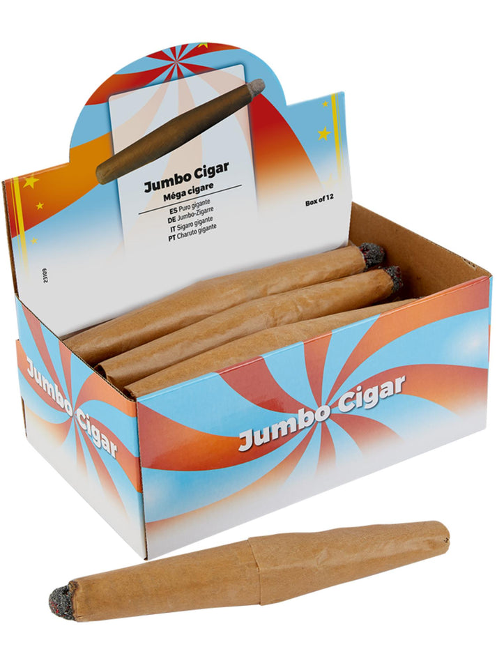 Fake Jumbo Cigar Brown Box of 12 Bachelor Party Accessory