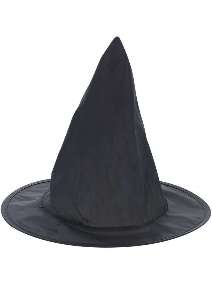 Witch Hat Black Shiny Fabric 30cm Diameter Kids Halloween Costume