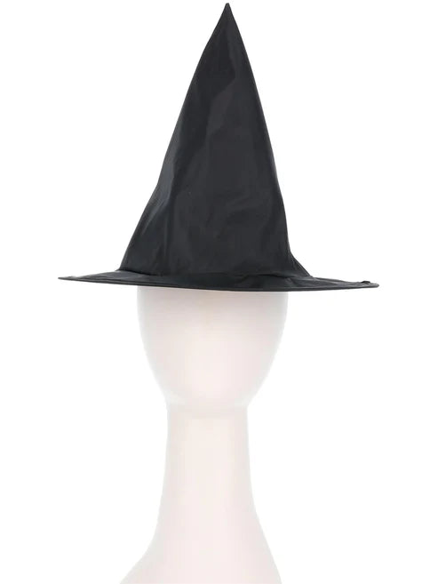 Witch Hat Black Shiny Fabric 30cm Diameter Kids Halloween Costume