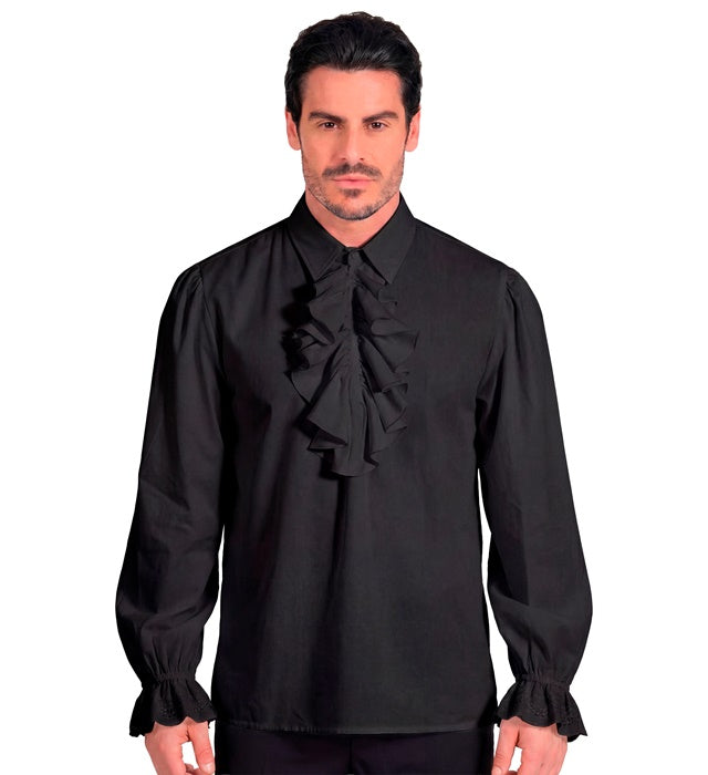 Black Historical Character Shirt With Jabot