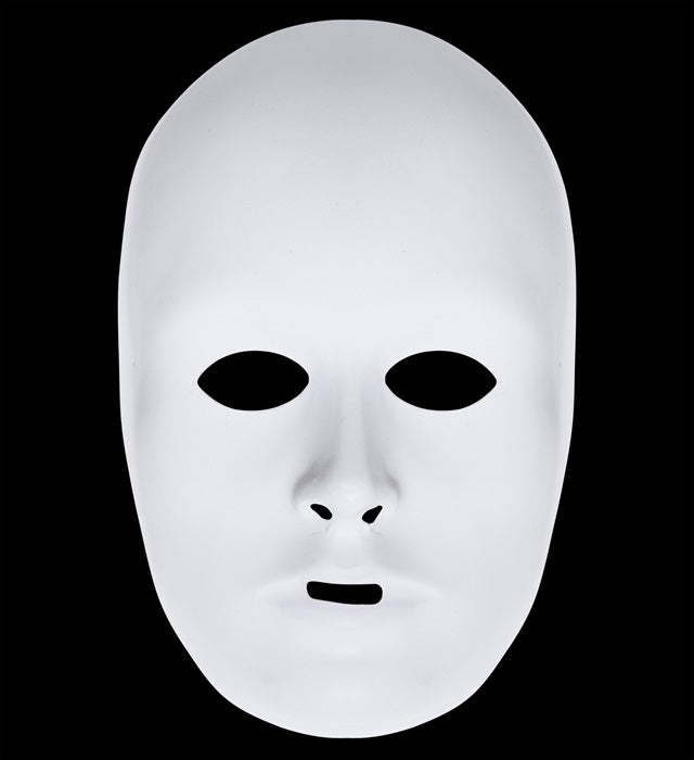 Deluxe Unisex Paintable White Face Mask