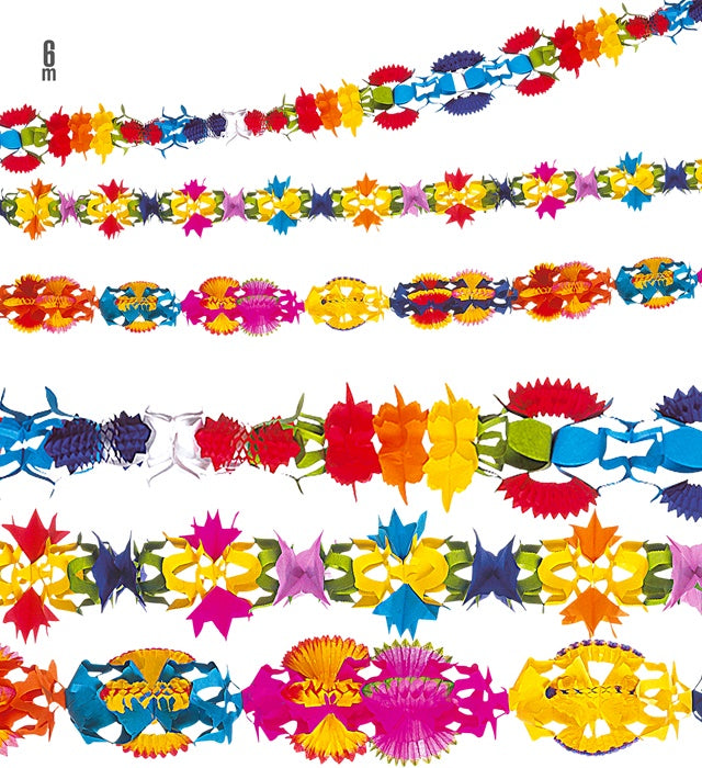 Deluxe Decorated Paper Garland 6 M - 3 Styles Ass.