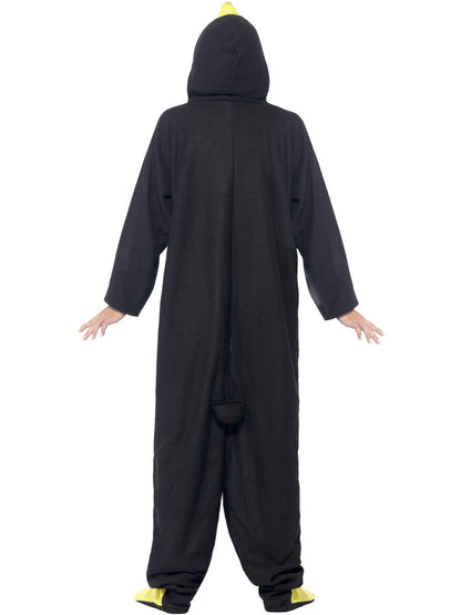 Penguin Costume Adult Black Hooded All In One 5