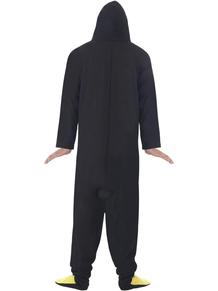 Penguin Costume Adult Black Hooded All In One 3
