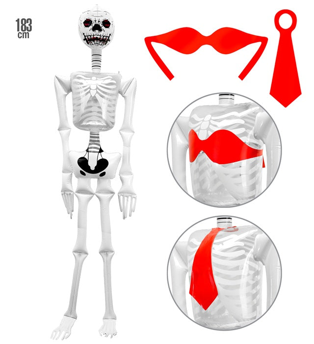Inflatable Skeleton With Necktieand Bra - 1,83 M