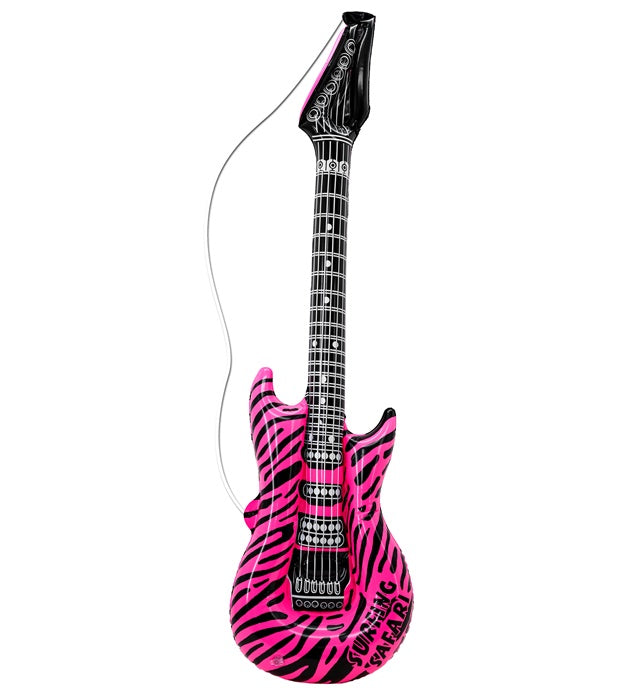 Inflatable Pink Zebra Guitar 105Cm