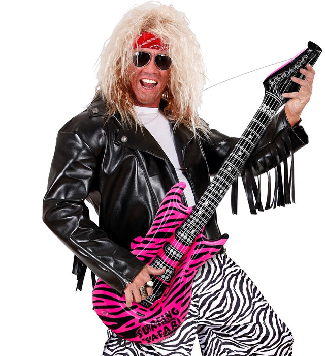 Inflatable Pink Zebra Guitar 105Cm