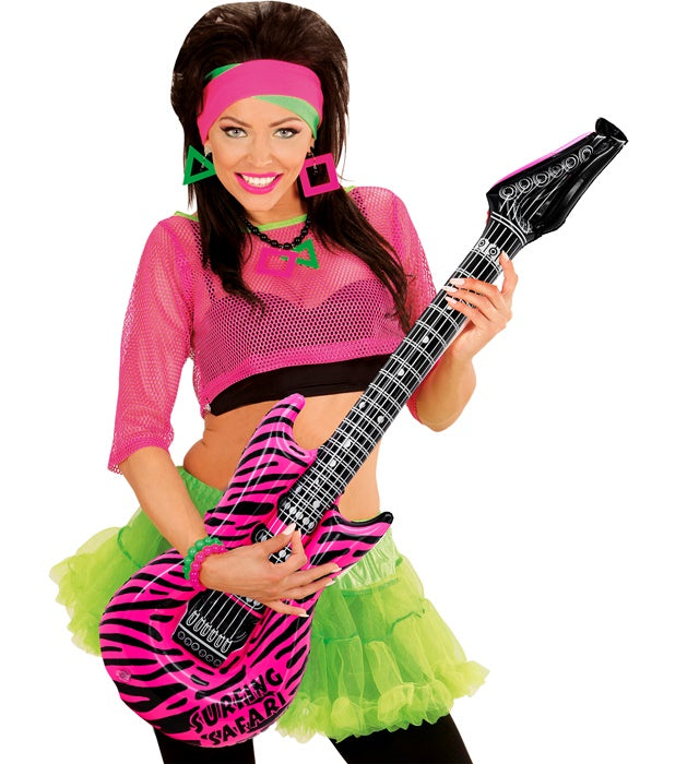 Inflatable Pink Zebra Guitar 105Cm