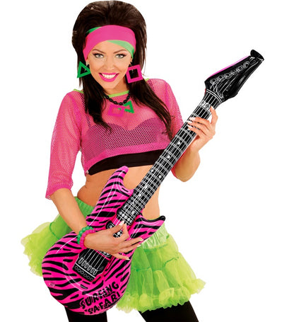 Inflatable Pink Zebra Guitar 105Cm