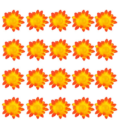 Box Of 20 Orange/Yellow Decorative Daisy Flowers