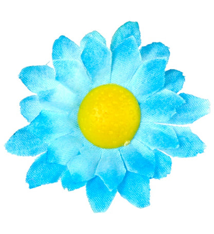 Box Of 20 Light Blue Decorative Daisy Flowers