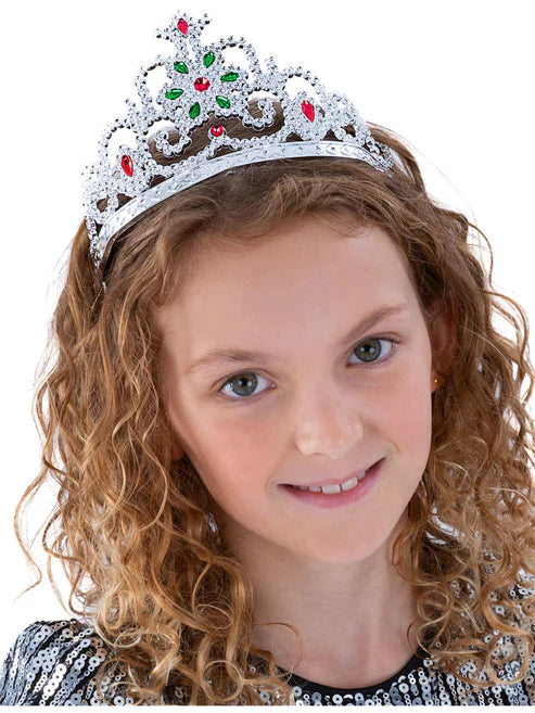 Flower Jewelled Tiara Adult Silver Fairy Princess Costume Accessory