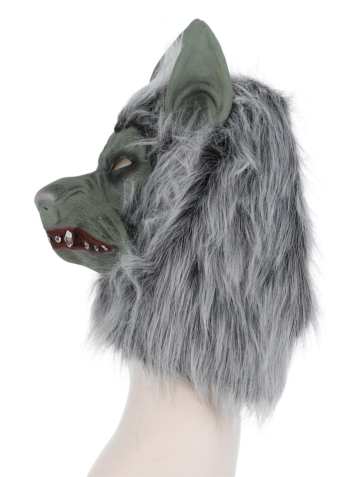Werewolf Mask Adult Grey Latex Full Overhead with Fur Horror Costume Accessory