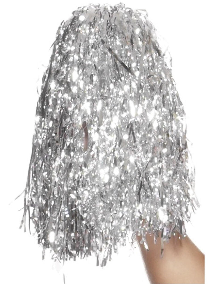 Pom Poms Metallic Silver Adult Costume Accessory 1