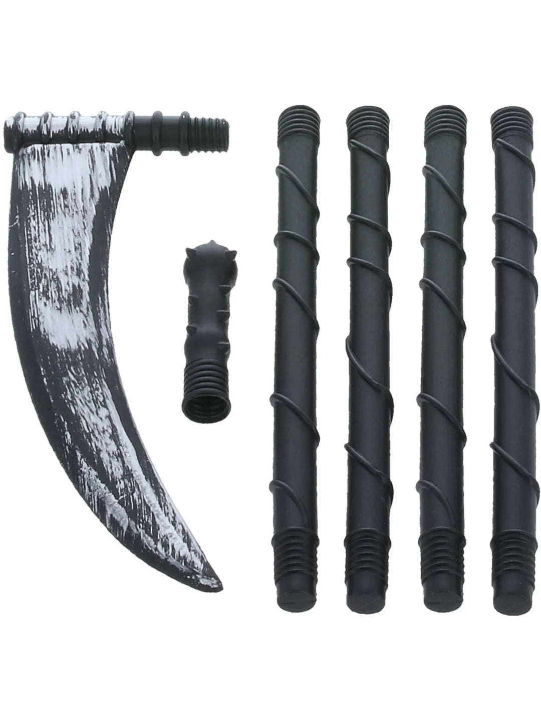 Grim Reaper Scythe Adult Black 138cm 6 Piece Plastic