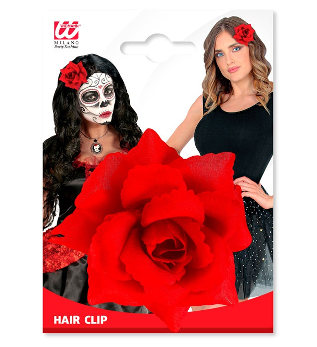 Red Rose Hair Clip 10 Cm