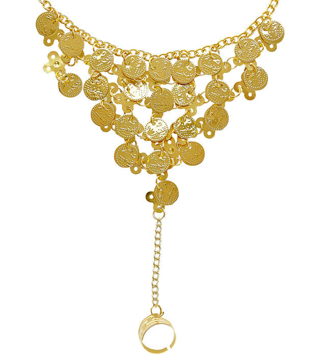Finger Wrist Gold Coin Bracelet