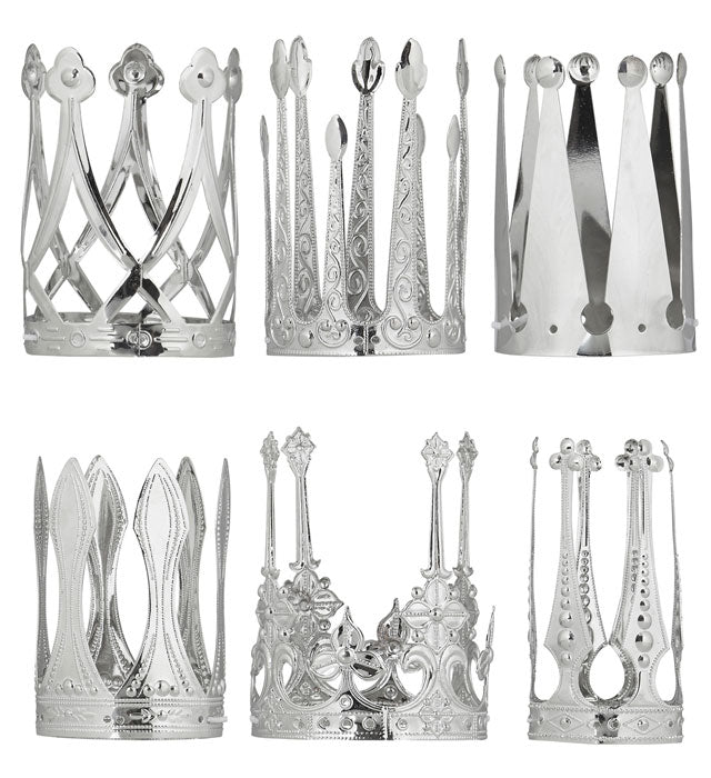 Silver Aluminium Crown 6 Styles Ass.