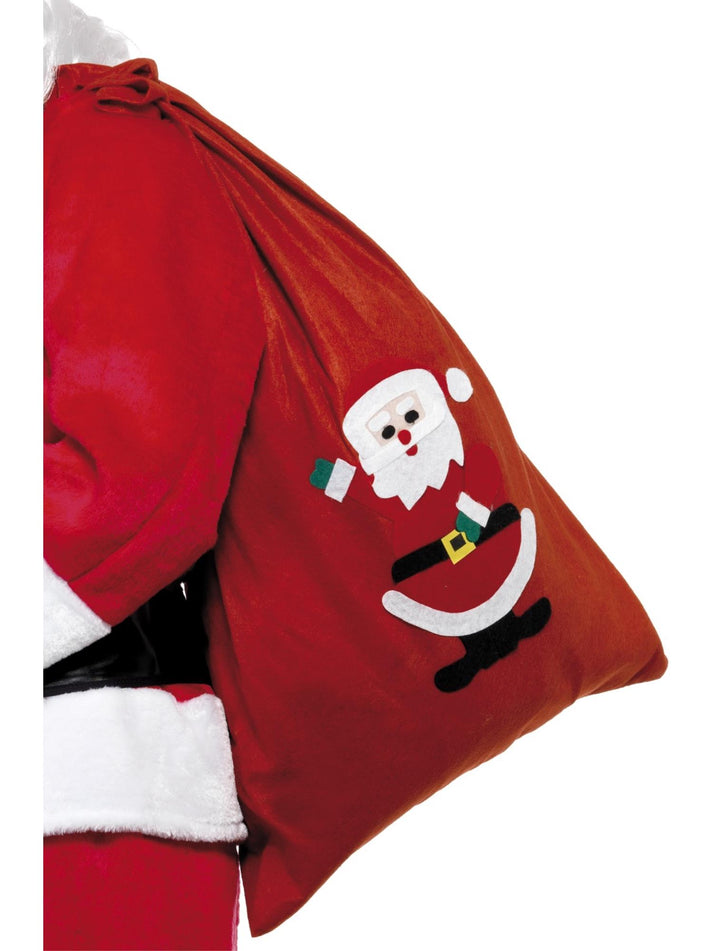 Santa Sack Adult Red with Motif and Drawstring Tie 90 by 60cm